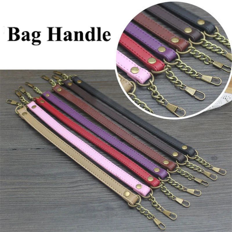 

35cm PU Leather Bag Chain Replacement Metal Bag Handle High Quality Handbag Straps Bag Accessories Bag Strap Solid Bag Belt