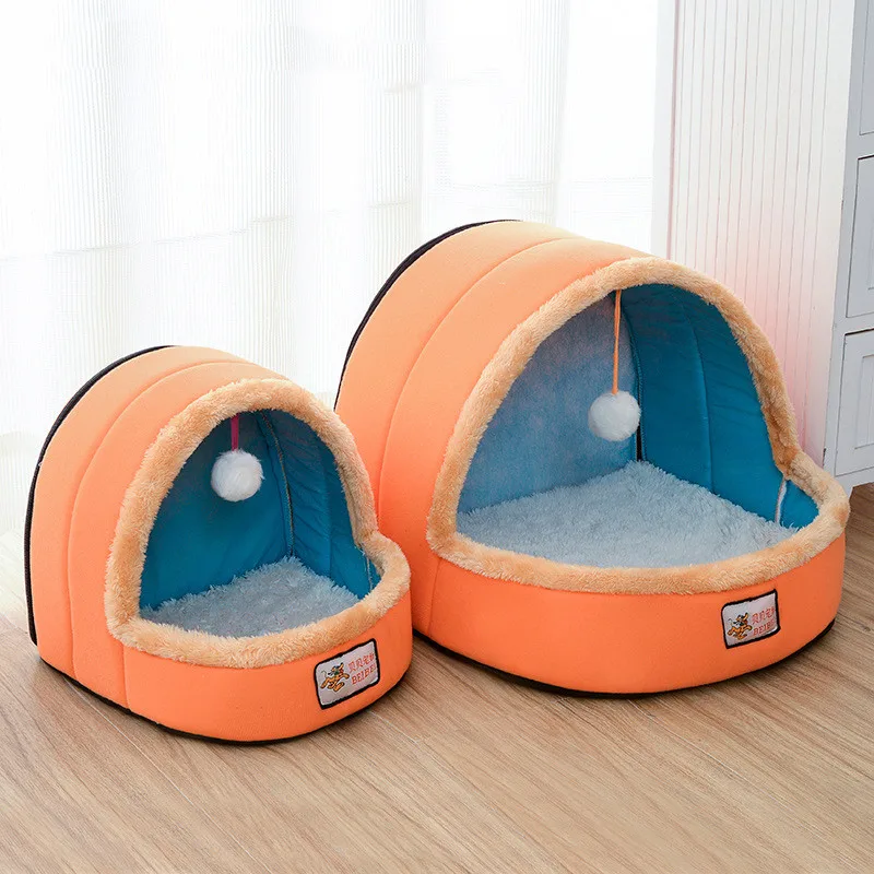 

Cat Dog Beds Cat House Tent Very Soft Small Dog Mat Bag For Washable Cave Cats Beds Warm Pet Basket Cozy Kitten Lounger Cushion