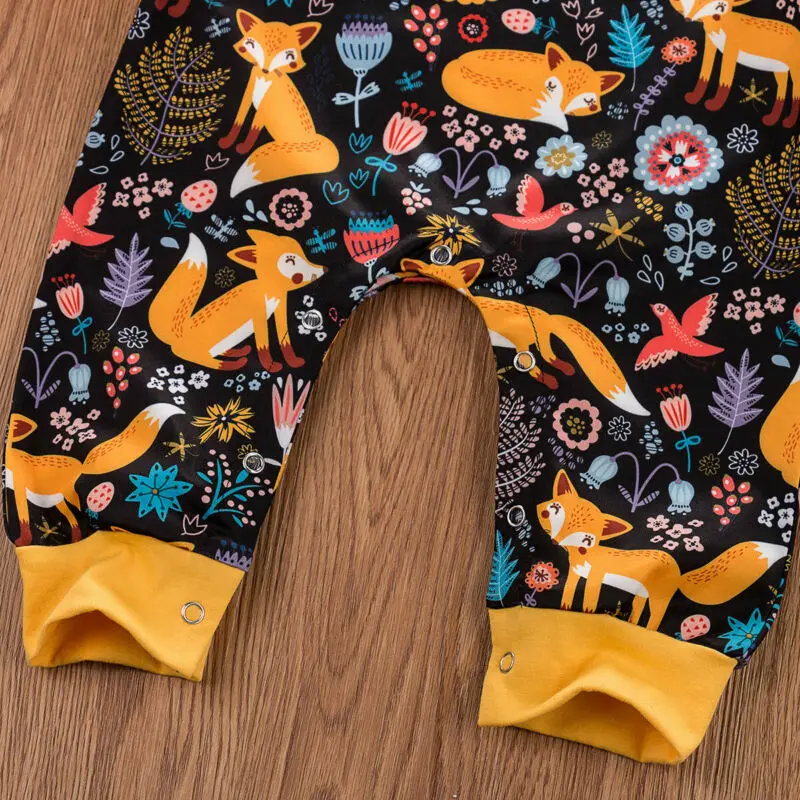 В наличии США Одежда для новорожденных мальчиков и девочек с милой лисой