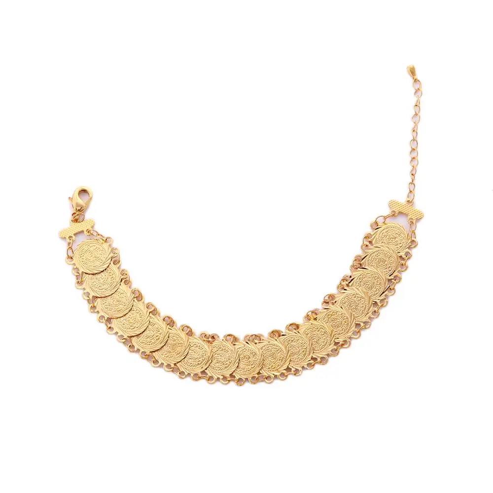 Мусульманский браслет для монет золотого цвета унисекс арабский ювелирные