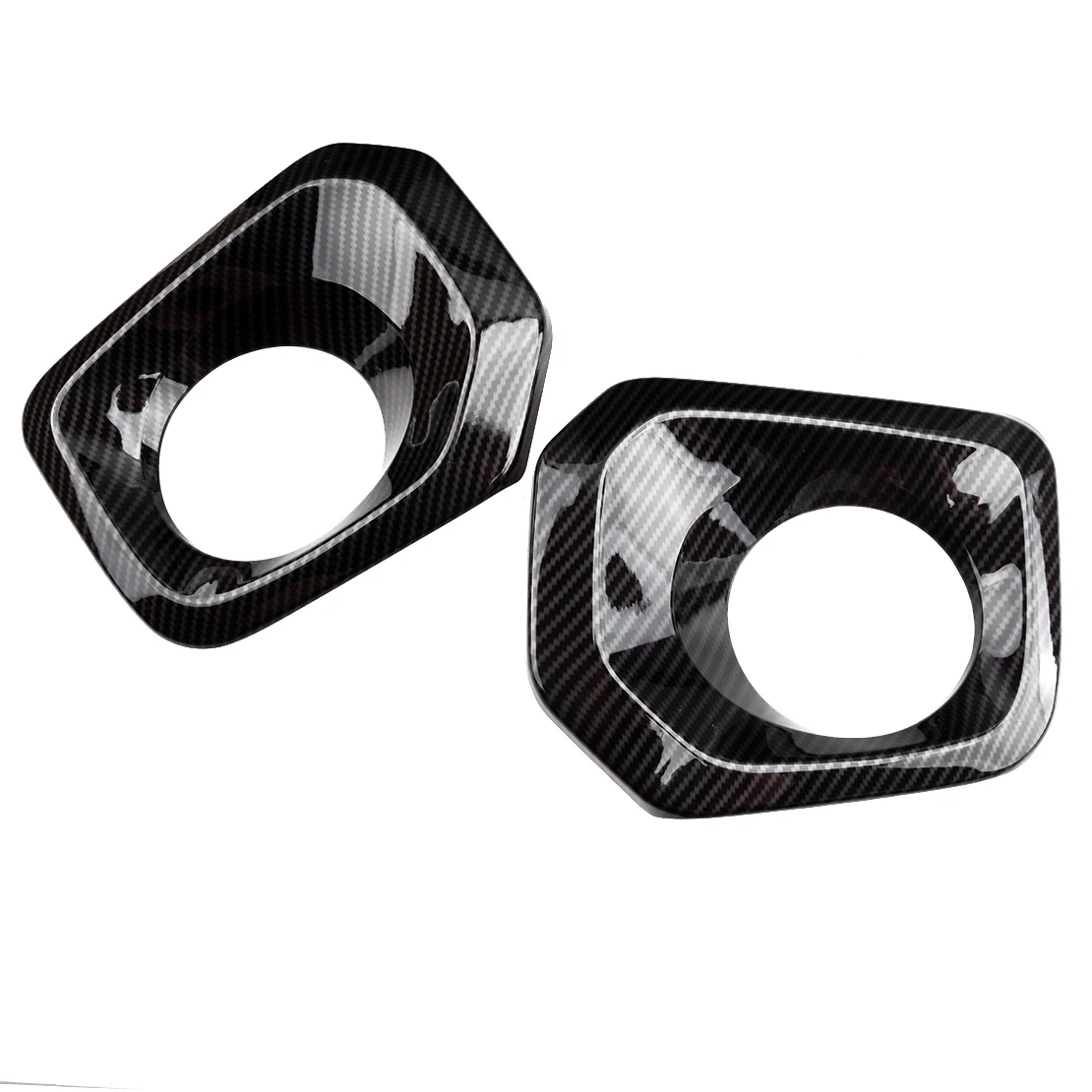 

2 шт./компл. черный карбона и оптоволокна для телефона Пластик передние противотуманные фары светильник крышка отделка Подходит для Toyota Tacoma ...