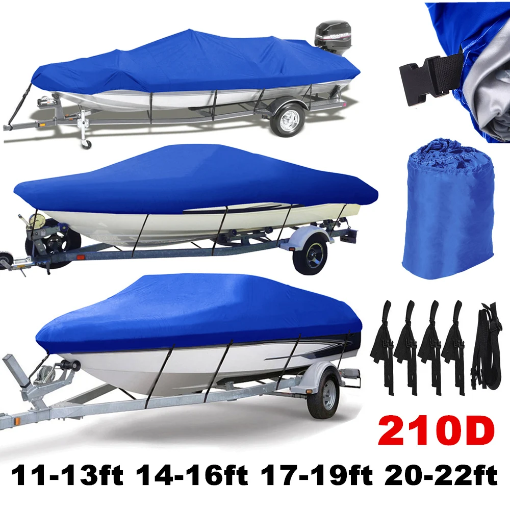 11-22ft Trailerable 210D Чехлы для лодок водонепроницаемый серый Солнцезащитный УФ-протектор сверхмощный катер для катания на лодке покрытие для рыбалки лыжный D45