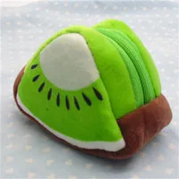 Kiwi Милые фрукты, плюшевый Кошелек для монет, Детский кошелек на молнии, маленький кошелек для мелочи, Женский кошелек, сумка для денег, маленькая короткая Сумочка для монет, кошелек - Цвет: Kiwi