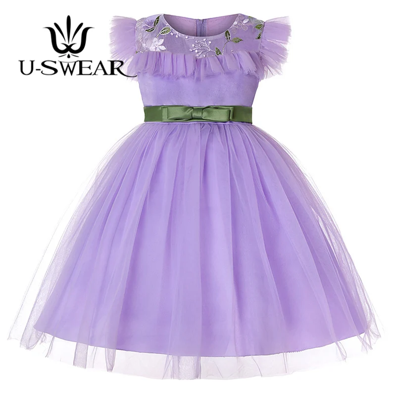 Новое поступление Тюлевое платье для девочек с цветочным принтом кружевное