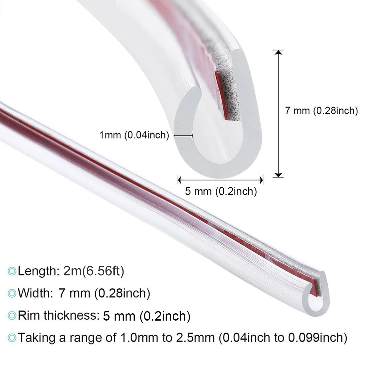 U образный канал 2 м водонепроницаемая резиновая отделка кромок замок