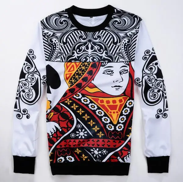 sweatshirt Sondirane, новая мода, 3D принт, Poker Face, queen, графический спортивный костюм, забавные штаны для бега и толстовки, повседневные Костюмы, спортивные штаны, наборы - Цвет: sweatshirt