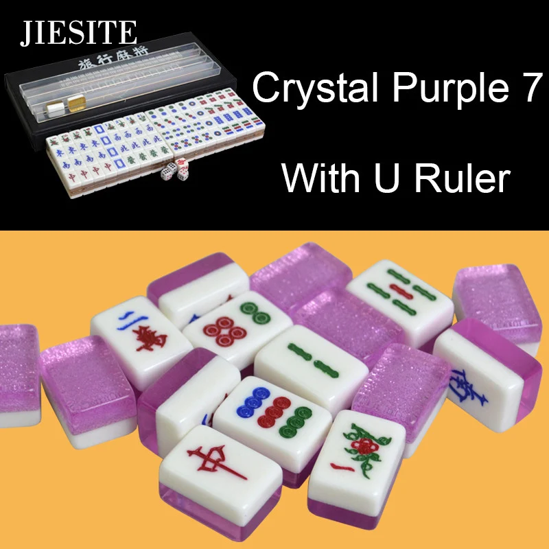 JIESITE высокое качество путешествия мини Меламиновый Набор для игры в маджонг со складным столом с U линейкой забавная семейная настольная игра