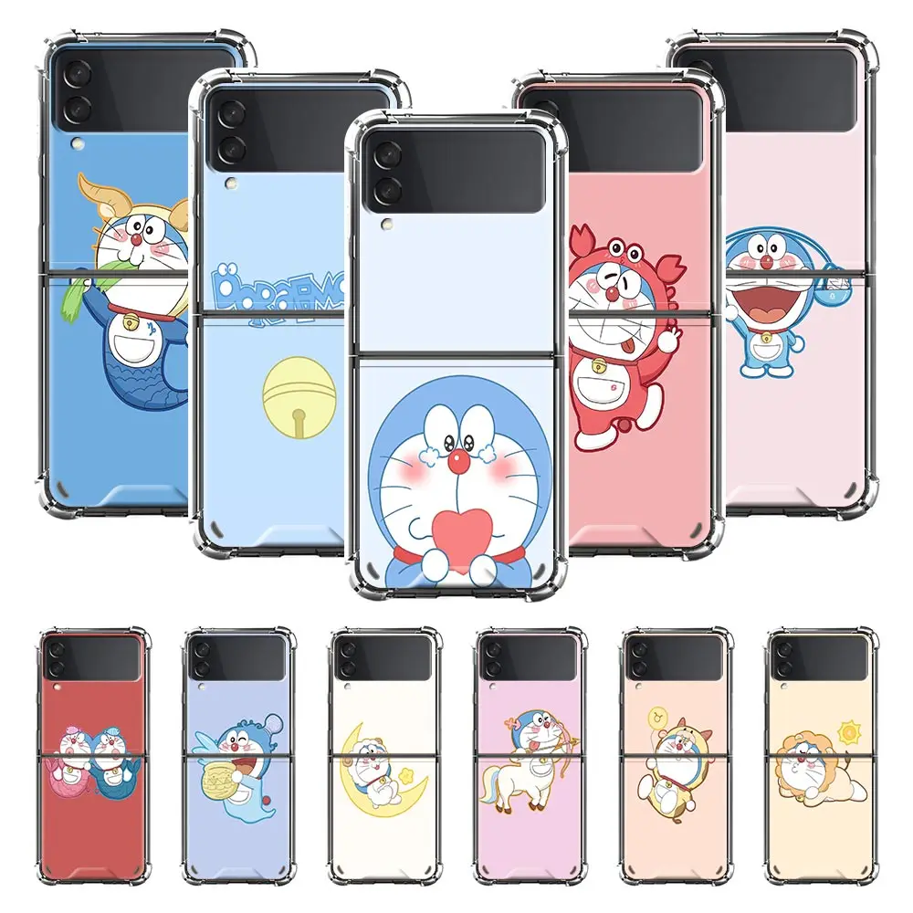 

Airbag Phone Case for Samsung Z Flip3 5G Fold Cover for Galaxy ZFlip 3 Funda For Z Flip3 Luxury Capa Cartoon Doraemon
