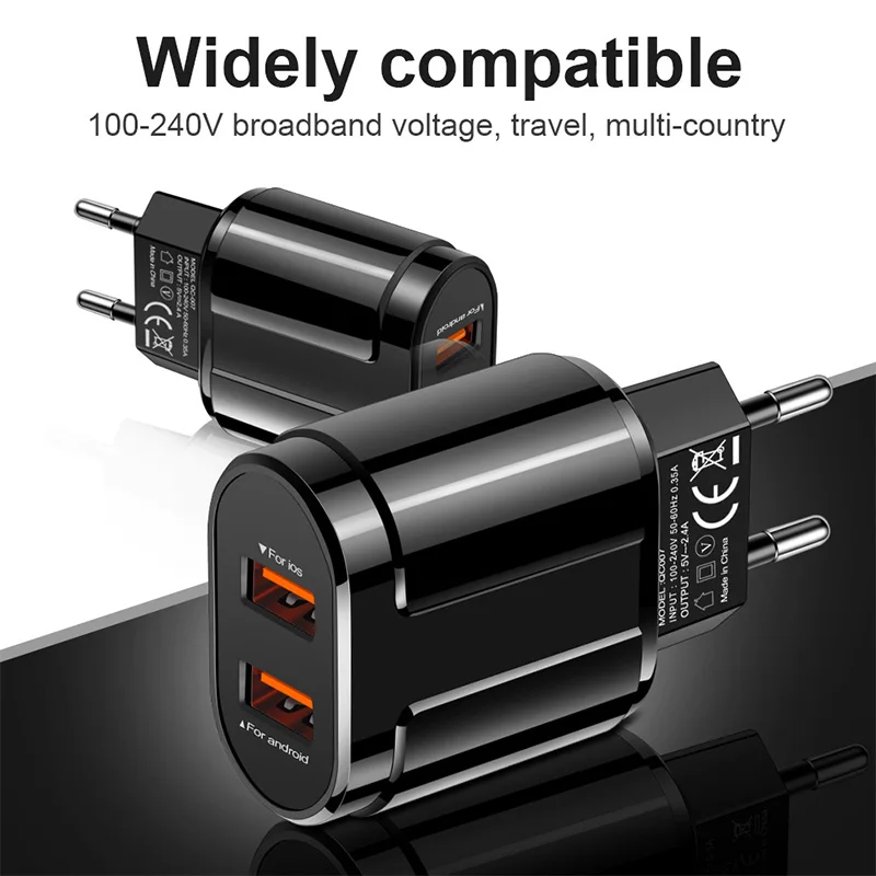 2 usb порта USB зарядное устройство штепсельная вилка EU US UK для мобильного телефона