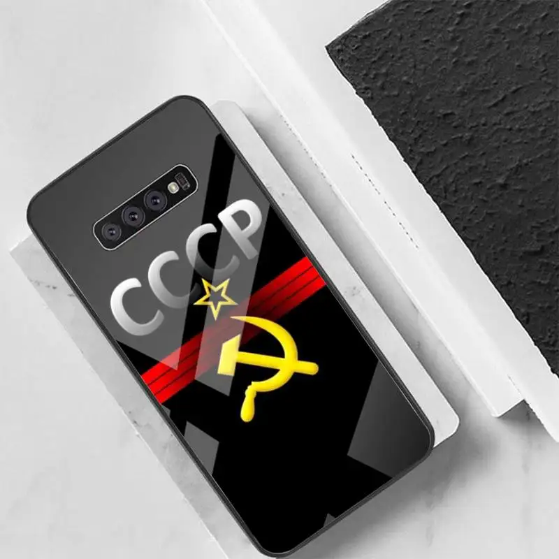 

Soviet CCCP Phone Case Back Cover For Samsung Cases S20 Plus S10 NOTE 8 9 10 10PRO Tempered Glass Soft Silicone Edge