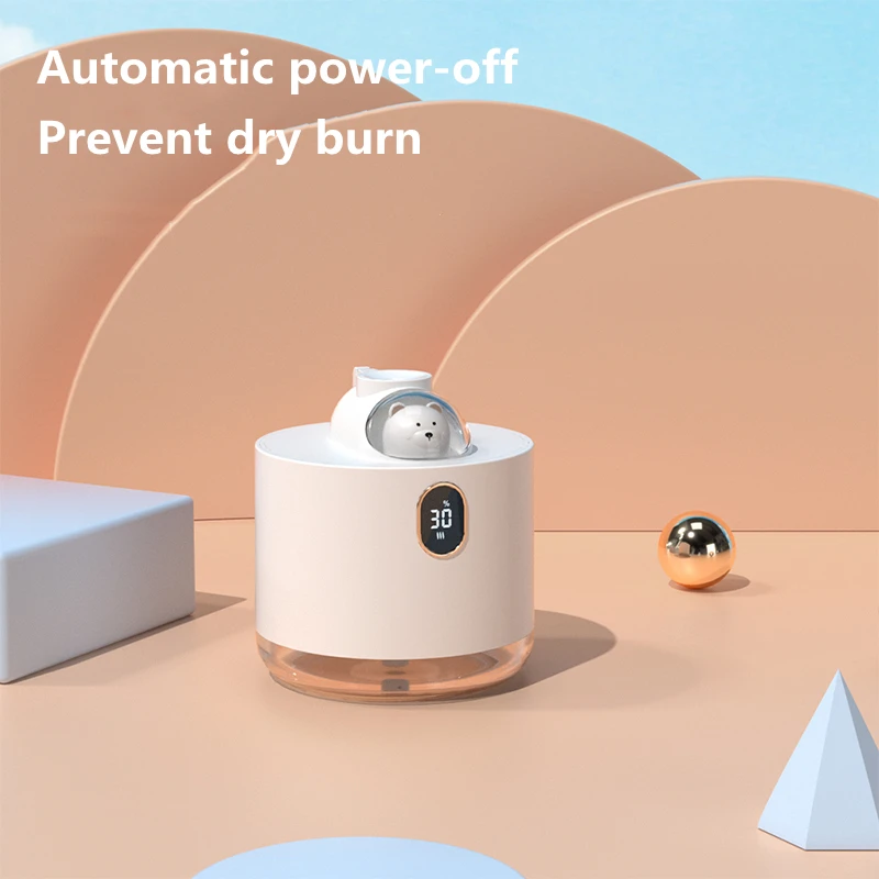 Cute Bear Wireless Air Humidifier USB Aromatherapy Diffuser with LED Lamp 500ML Portable Ultrasonic Mist Maker Water Car Fogger | Бытовая