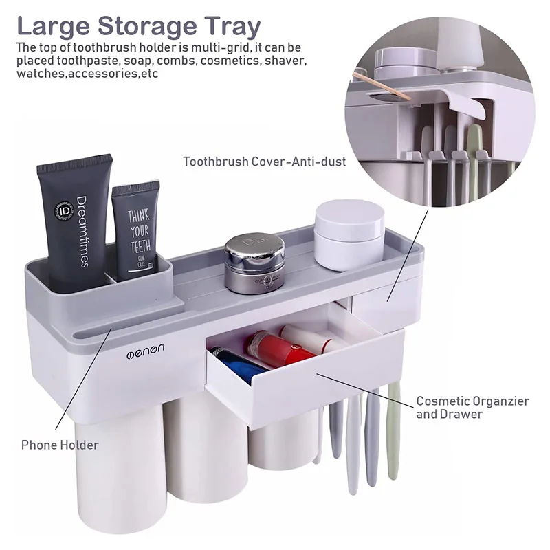 Набор чашек для полоскания рта держатель зубных щеток магнитный щетки коробка