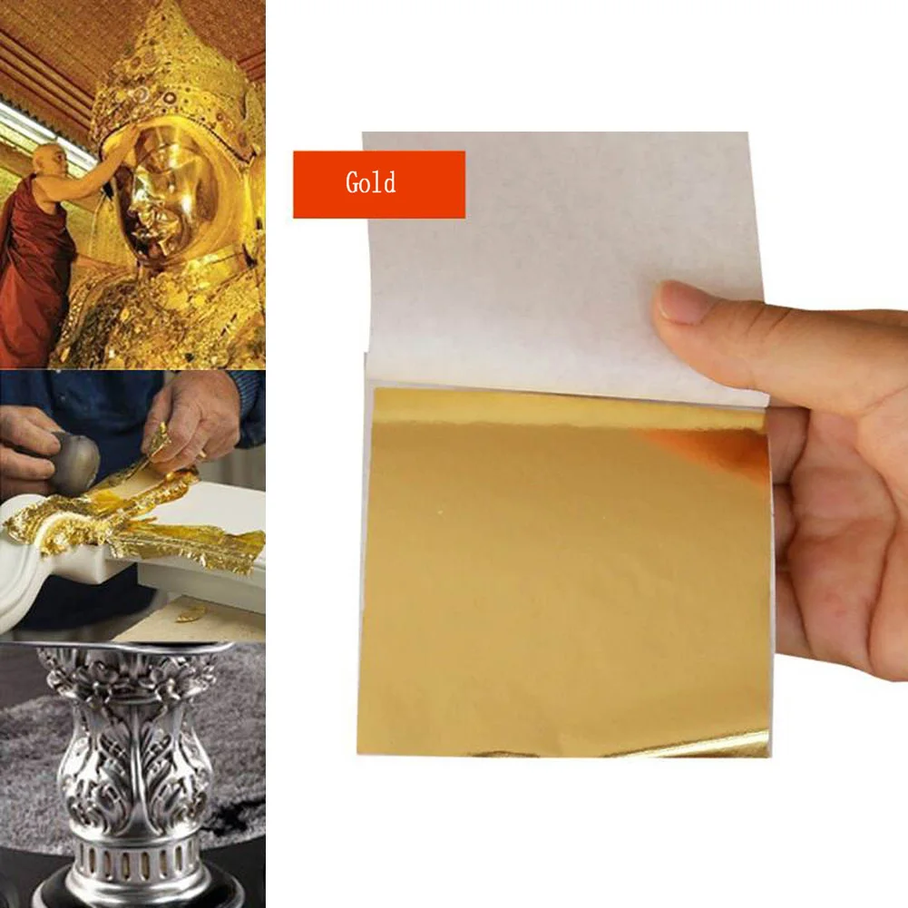 Бумага для рукоделия имитирующая золото серебро медные листочки фольгированная