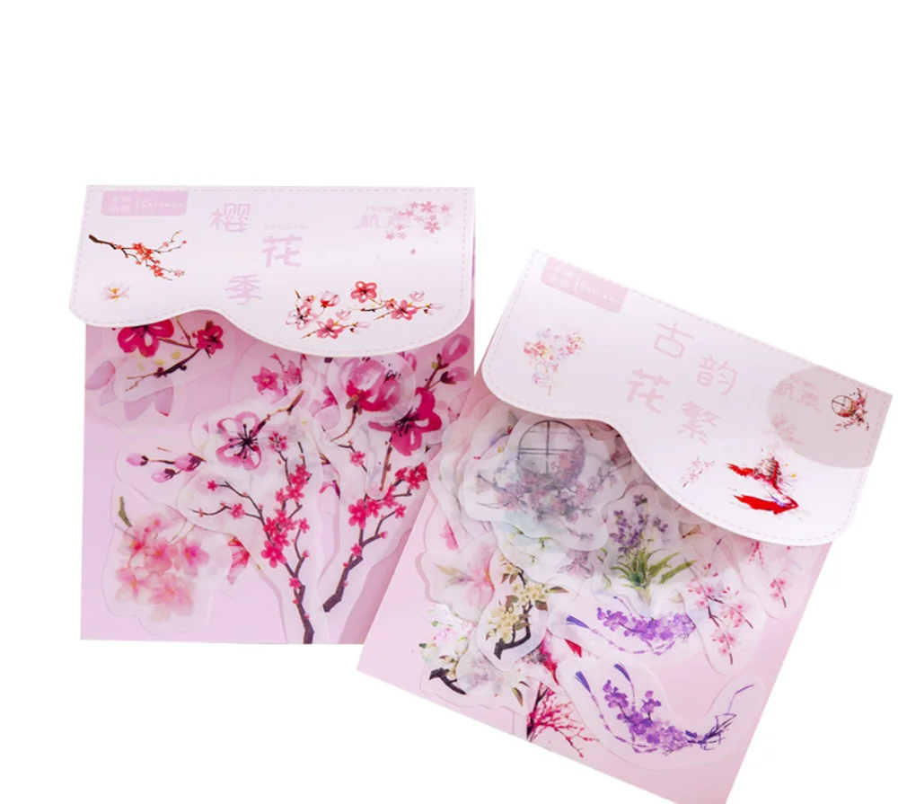 40 шт./лот бумажные наклейки с зелеными растительными цветами Мультяшные Васи kawaii