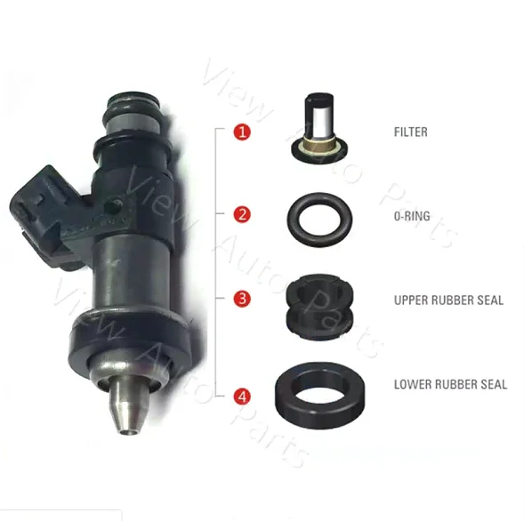 

4 Set for Honda Fuel Injector Repair Kits S2000 2.0L L4 2000-2005 FJ799 Micro Filter Rubber seal orings VD-RK-0026
