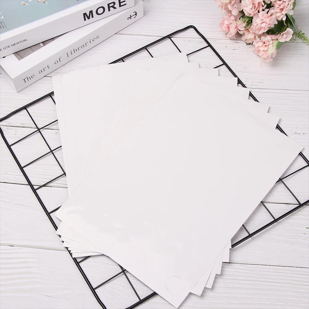 Самоклеящиеся этикетки А4 для лазерного или струйного принтера 5 листов круглые