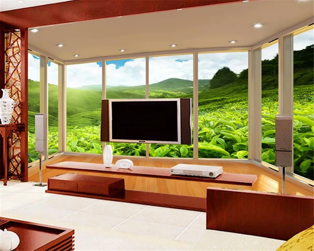 Пользовательские 3d обои в европейском стиле с изображением ландшафта леса травы