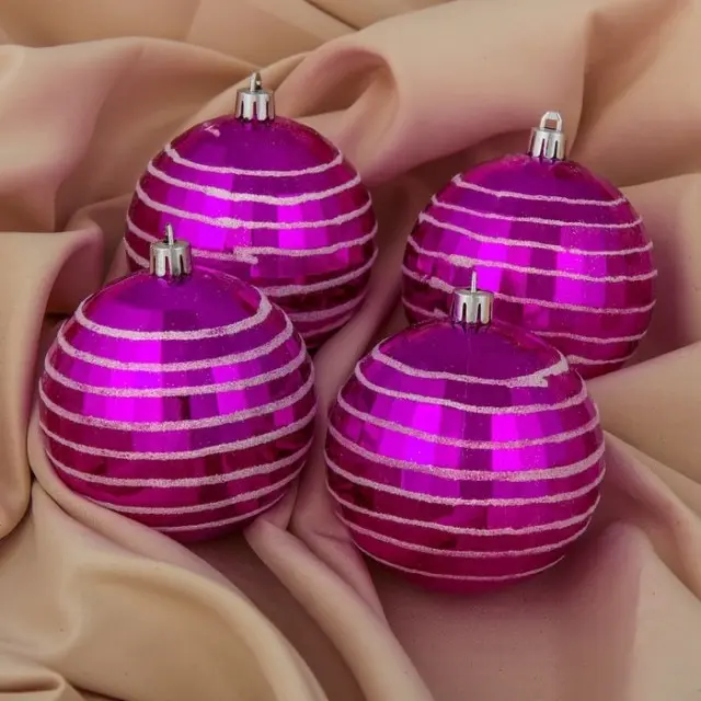 Набор шаров пластик Д-8 см 4 шт Орбита | Дом и сад