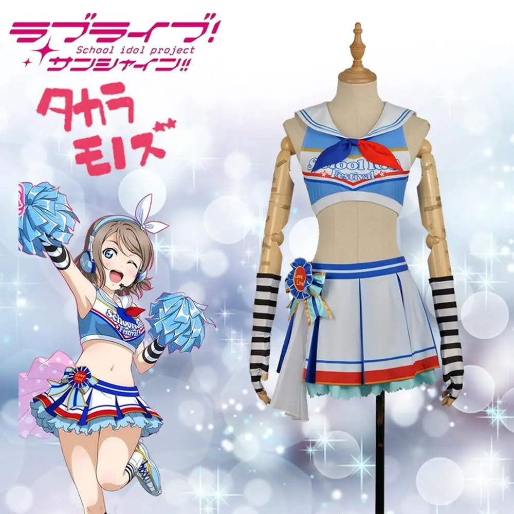 Костюм для косплея Love Live Sunshine Aqours Женская юбка взрослых с кэнаном Hanamaru Ruby Yoshiko Riko