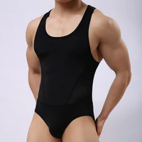 bodysuit men ice corset high elasticity one piece clothing shapers slim corrective body sculpting pulling underwear