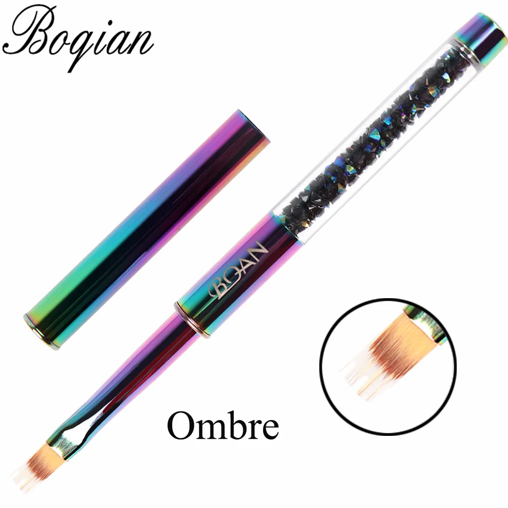 BQAN Радужная Кисть для ногтей Омбре Кисти маникюра акриловая УФ Гелевая