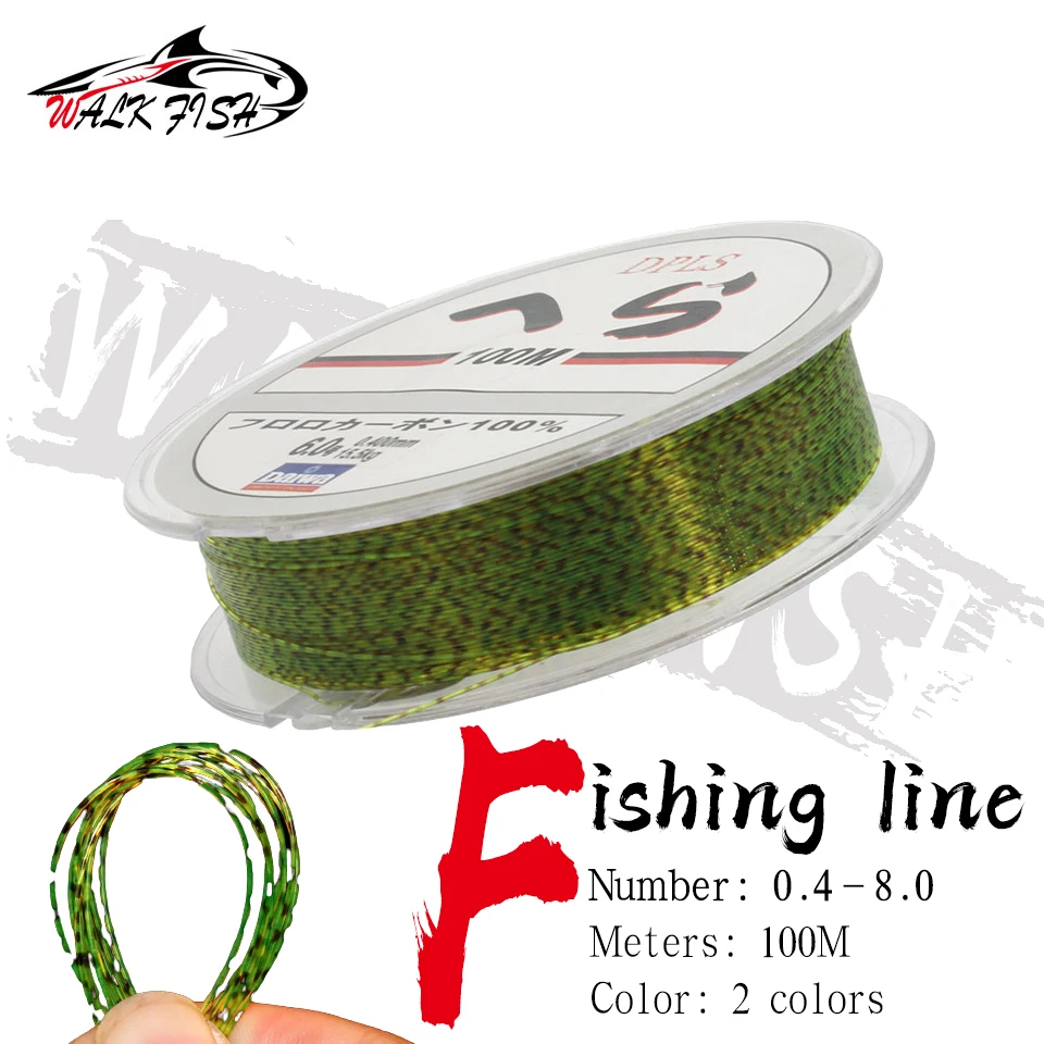 

WALK FISH 100m Invisible Fishing Line Speckle Carp Fluorocarbon Line Super Strong Spotted Line Sinking Nylon Fly Fishing Line