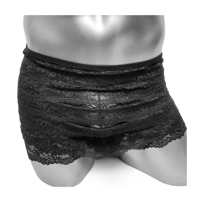 Sissy Boxer Panties Ruffle Dance Bloomers Lace  Frilly Knickers Layer Men Shorts Underwear Gay Sexy Underpants