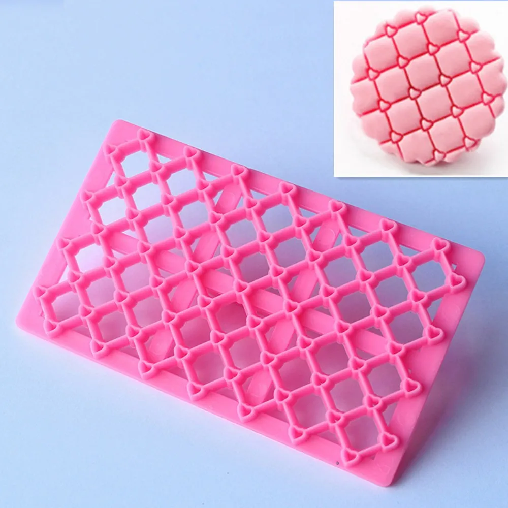 Помадка кекс тиснение резак формы полые сетки в форме цветка пластиковые глазурь