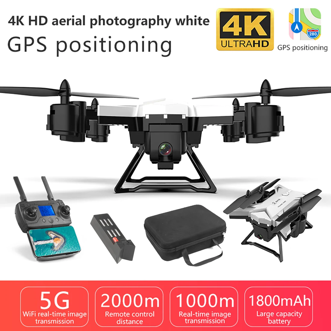 KY601G White Квадрокоптер KY601S KY601G 4K HD камера 5G wifi HD камера 1080P складной Дрон с широкоугольным FPV Профессиональный квадрокоптер - Цвет: KY601G White