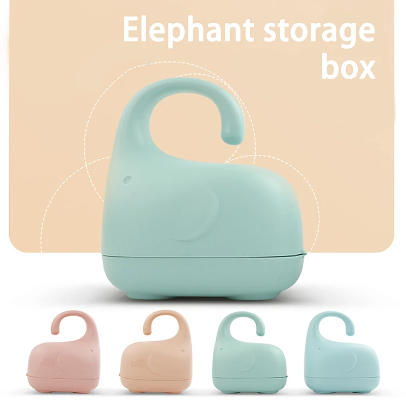 

Portable Baby Pacifier Box Dustproof Cute Elephant-Shaped Pacifier Snack Travel Storage Box Safe PP Nipple Holder Case