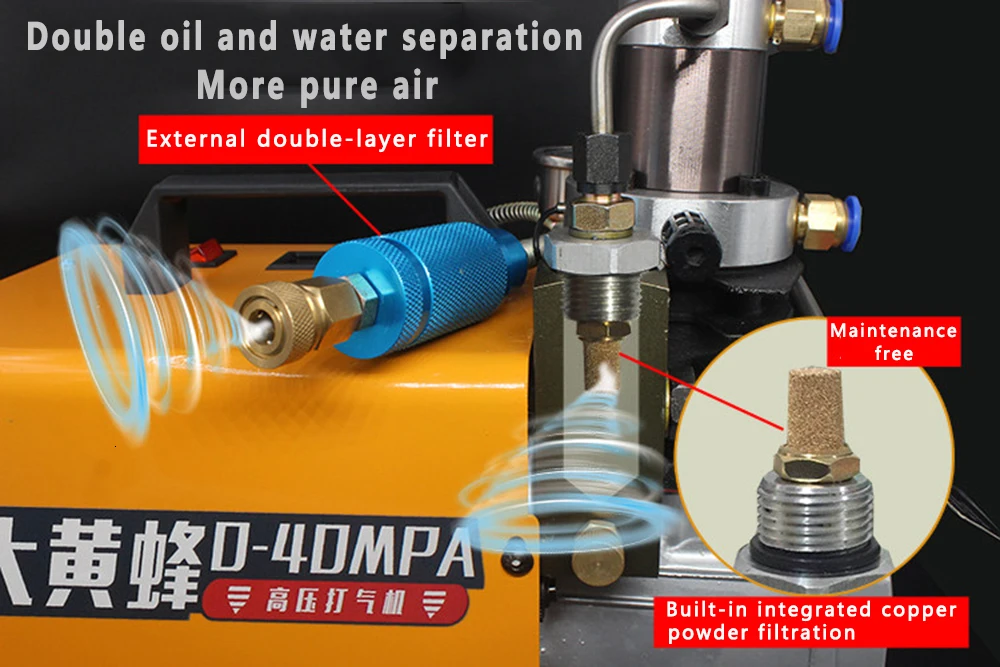 PCP насос 300 бар 30 мпа 4500psi 110 В 220 В электрический воздушный насос высокого давления Электрический Пневматический воздушный компрессор воздушный пистолет подводная винтовка