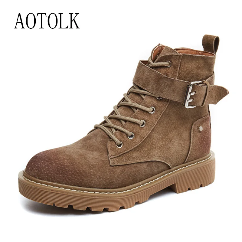 Ботильоны женские из натуральной кожи теплые брендовые зимние ботинки на