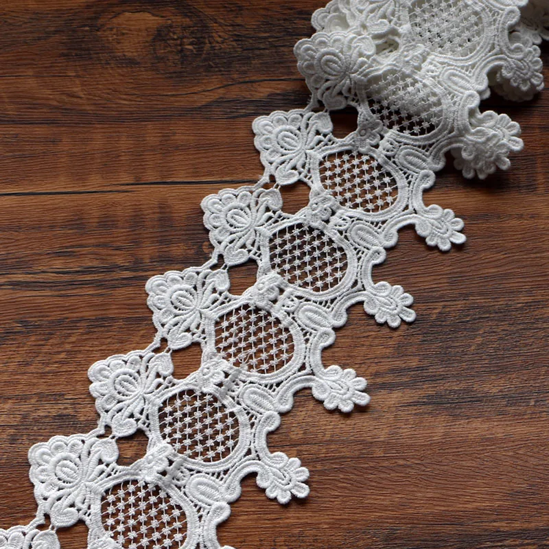 1 ярд кружевная лента сделай сам белая Водорастворимая молочная вышивка