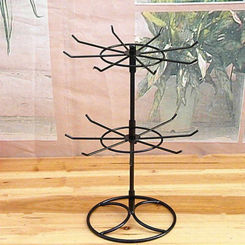 Double Metal Jewelry Frame Earrings Necklace Bracelet Display Stand Black | Дом и сад