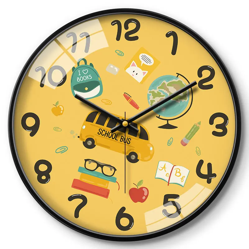 

Modern Design Wall Clock Cartoon Cute Kids Quartz Unique Wall Clock Creative Silent Zegary Na Sciane Living Decor DE50ZB