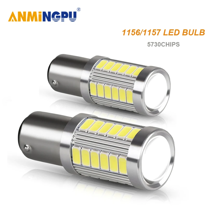 ANMINGPU 2x автомобильная светодиодная сигнальная лампа 1156 P21W Led BA15S Canbus BAU15S PY21W 5730SMD