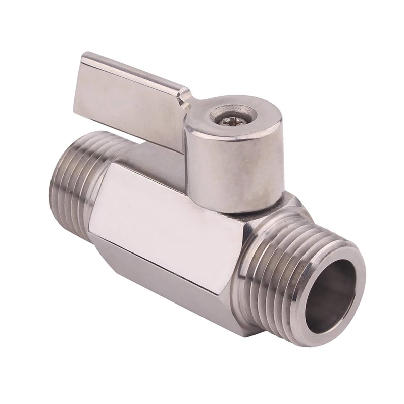 

Stainless Ball Valve 1/2 Inch NPT Thread Male Small Mini Ball Valve Water Flow Regulator Head Control Valve