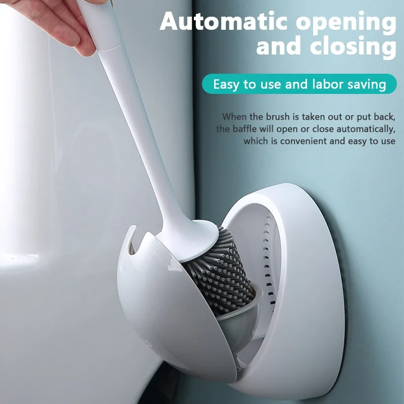 

Silicone Toilet Brush For WC Accessories Drainable Toilet Brush Wall-Mounted Cleaning Tools Home Bathroom Accessories Sets