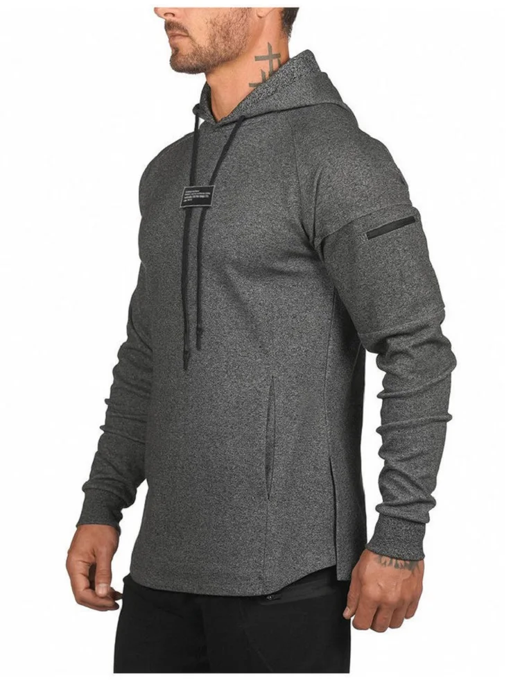 

Fashion Hoodie MenMuscle Trend Sports Casual Hoodie Men's Casual Pullover Jacket Shoulder Pocket Sweatshirt Harajuku Hoodies