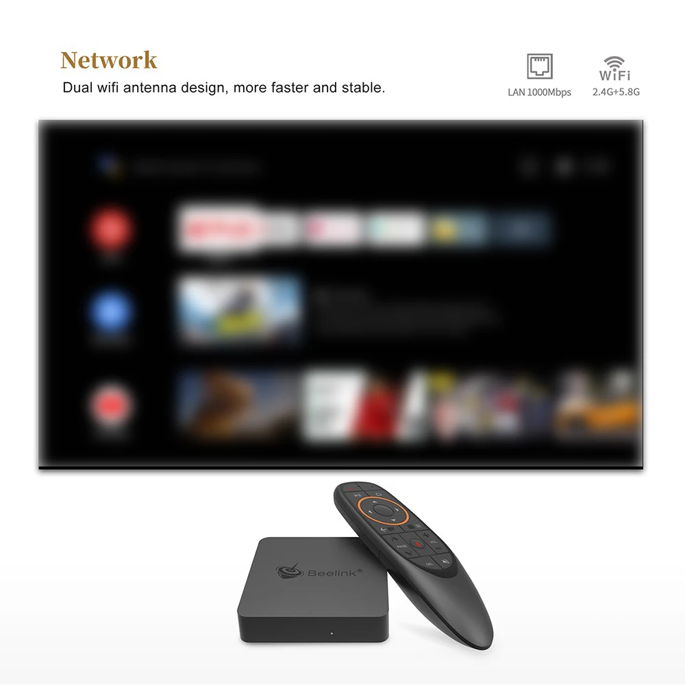 ТВ-приставка Beelink GT mini Amlogic S905X2 Android 8,1 4G DDR4 32G BT 2,4G 5G 4K HD Двухдиапазонная WiFi HDMI телеприставка Голосовое управление
