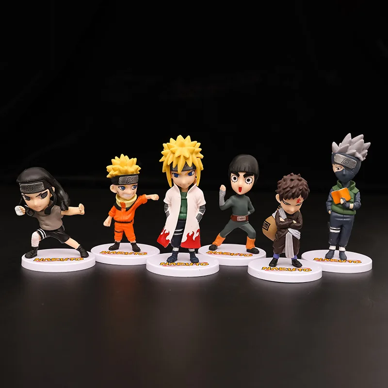 

NARUTO Gaara Naruto Kakashi Rock Lee Namikaze Minato Hyuga Neji A Set of 6 Action Figure Ornament Model Toys