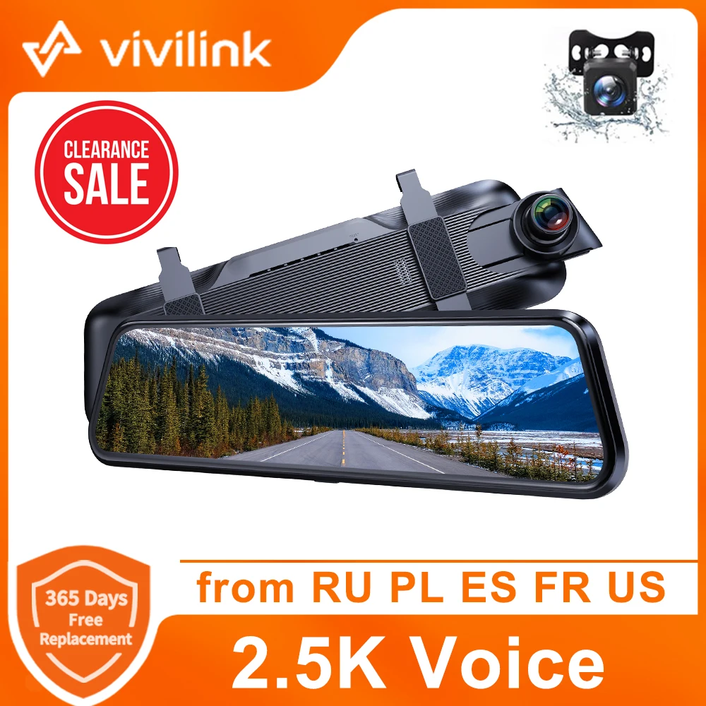 ViviLink VXE10MQ зеркало Dashcam 2 5 K управляя перекодировщик заднего вида Камера 10 &quotDash Cam