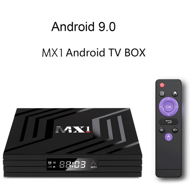 ТВ-приставка MX1 RK3228A 2 + 16 ГБ Android 9 0 с инфракрасным пультом дистанционного