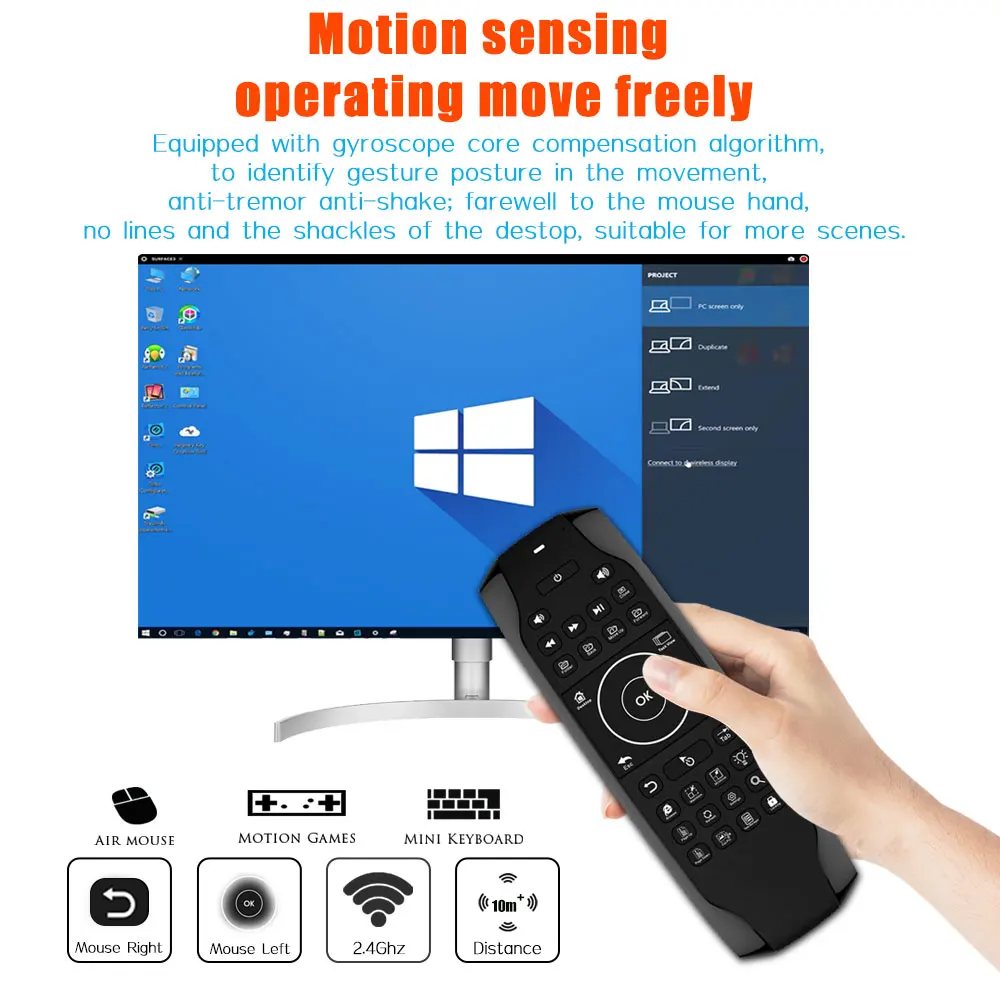 g7 win10 gyro qwerty keyboard air mouse led backlit mini keyboard 6 axis gyro tv remote control for win 10 laptop mini pc htpc free global shipping
