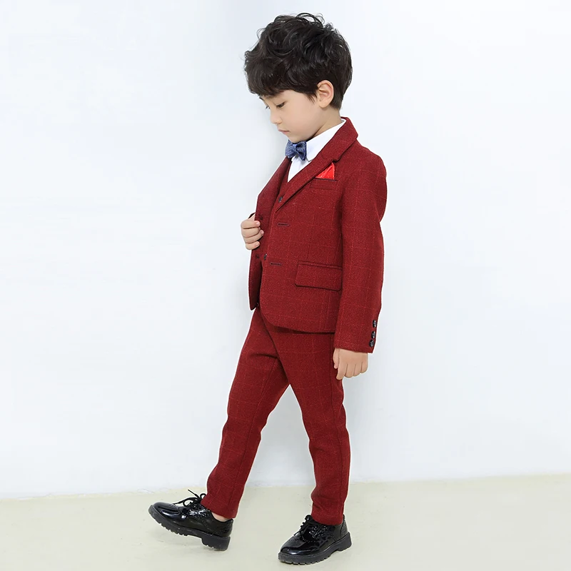 3 шт./компл. осень Формальные Детские костюмы для мальчиков одежда маленьких