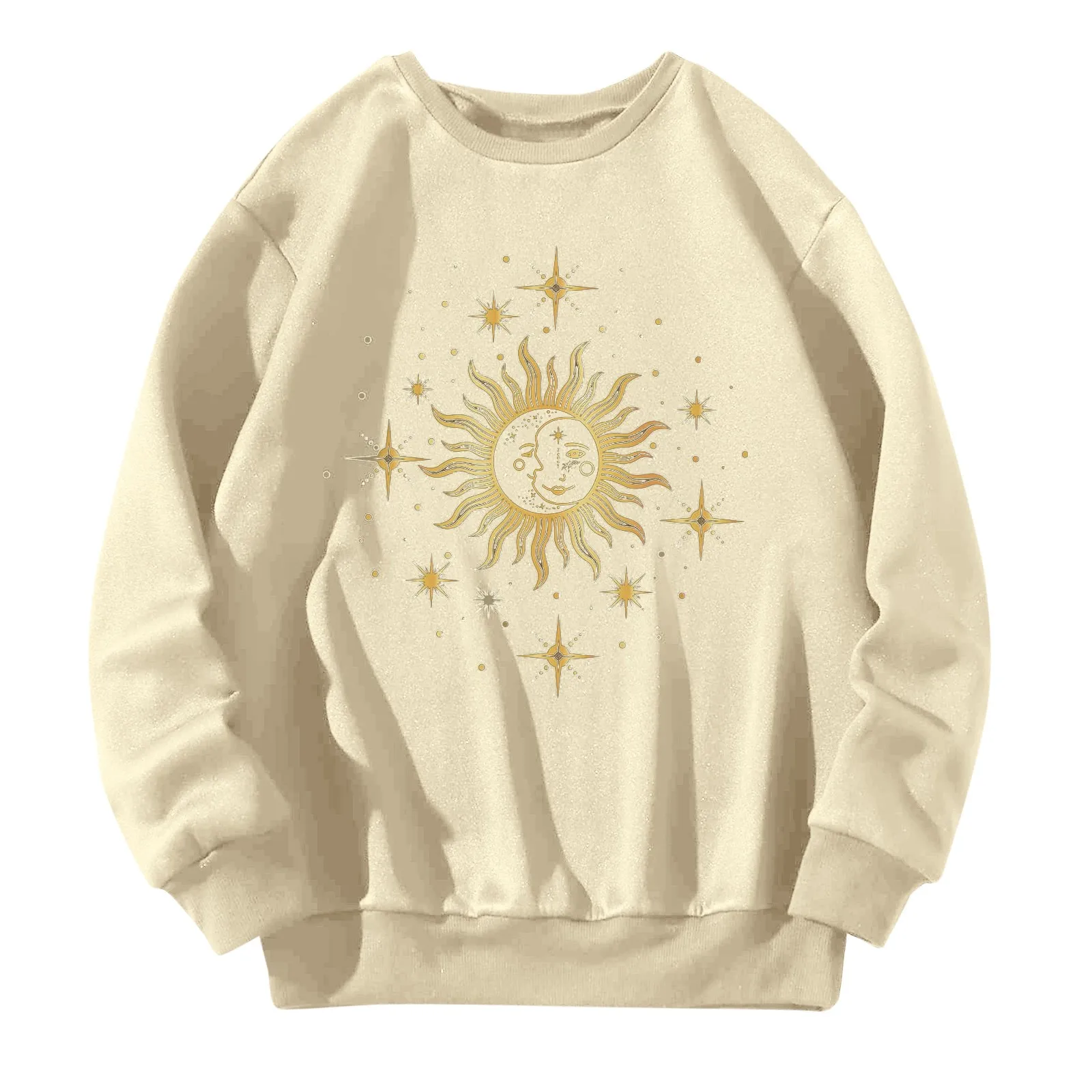 

Women Hoodies Casual Sun And Moon Print Long Sleeve Sweatshirt Oversized Pullover Top Loose Harajuku Sweatshirts Sudaderas Mujer
