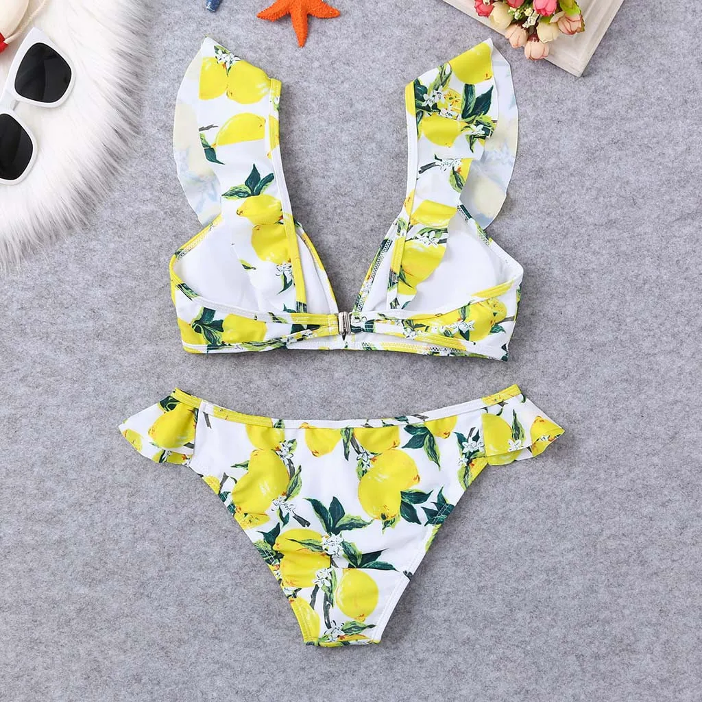 2019 одежда женский сексуальный купальник с цветочным принтом Женский комплект