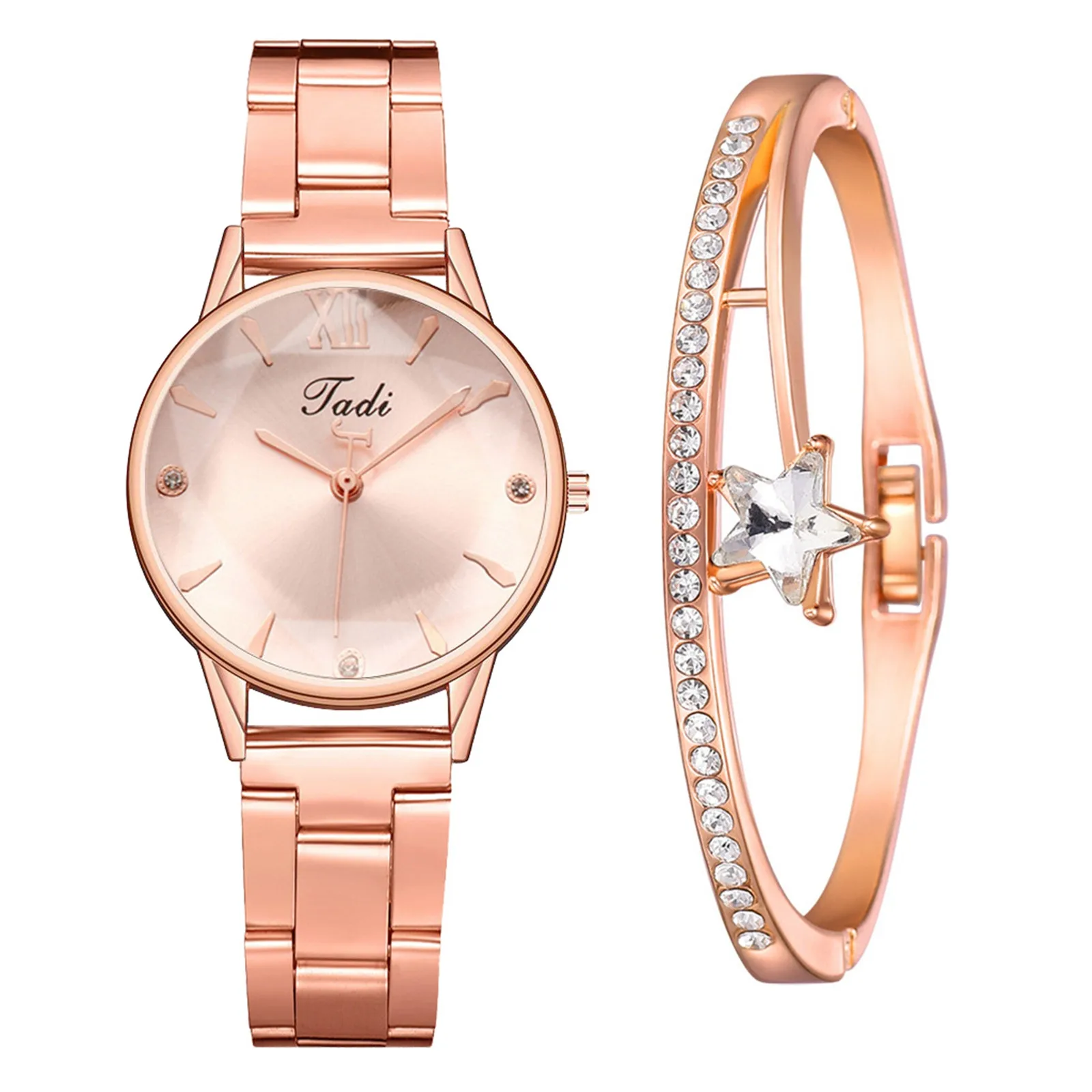 

Fashion Ladies Steel Band Bracelet Watch Set Elegant Geometric Bracelet montre femme relojes para mujer