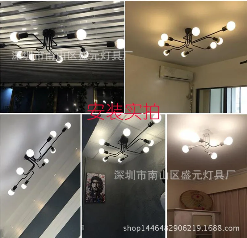 

nordic wrought iron ceiling living room bedroom AC85-265V Ceiling Lamp Fixtures luminaria ceiling light fans home decoration