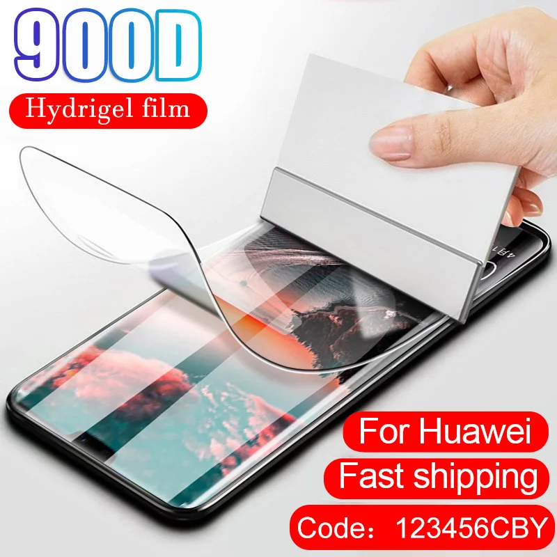 900D защита экрана Гидрогелевая пленка для Huawei P20 P30 P40 Lite Pro Защитная Mate 20 30 не